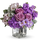 Sweet as Sugar by Teleflora - Purple Mixed Cube  from Olney's Flowers of Rome in Rome, NY